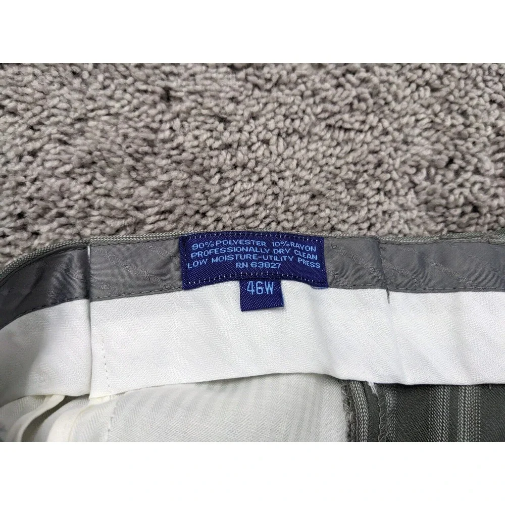 NWT Blu Martini Dress Pants Men's 3X 46W Gray‎ Vertical Stripes Pleated Raw Hem